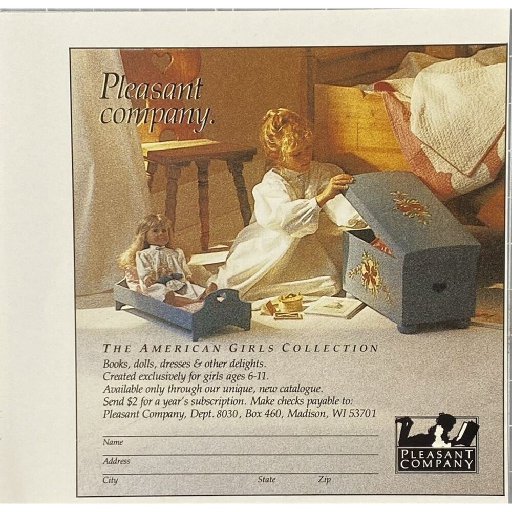 Pleasant Company "American Girls Collection" Books Dolls Dresses Print Ad 1987
